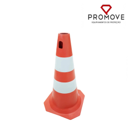 Cone PVC Laranja e Branco 50cm